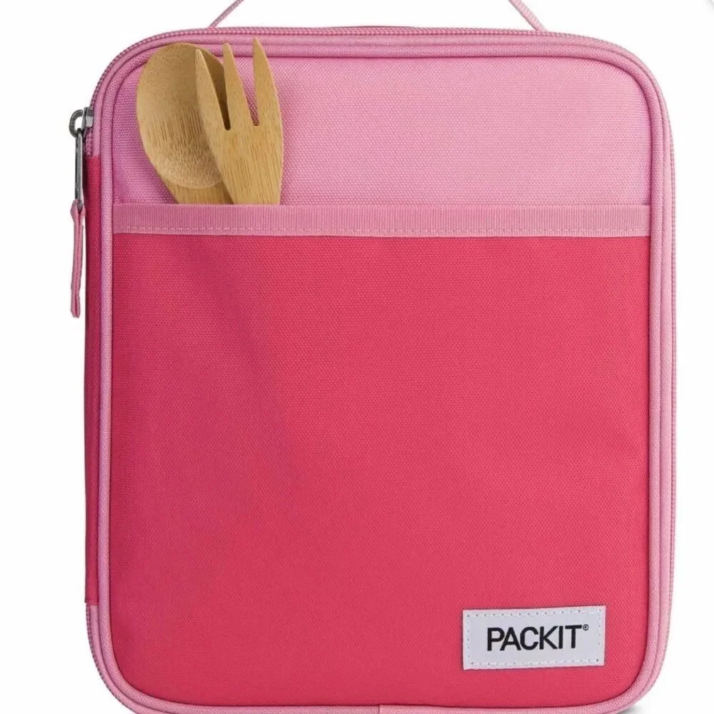 Freezable Kid's Lunch Box - pink color EcoFreeze technology, back to school